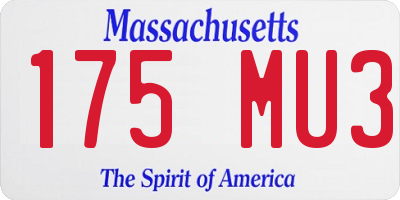 MA license plate 175MU3