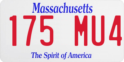 MA license plate 175MU4