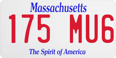 MA license plate 175MU6