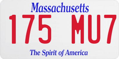 MA license plate 175MU7