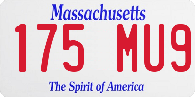 MA license plate 175MU9