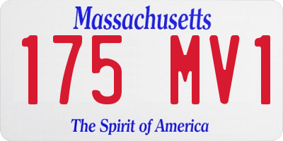 MA license plate 175MV1