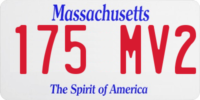 MA license plate 175MV2
