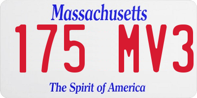 MA license plate 175MV3
