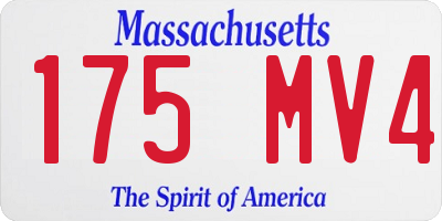 MA license plate 175MV4