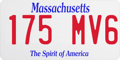 MA license plate 175MV6