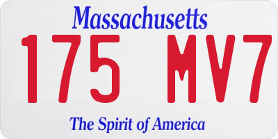 MA license plate 175MV7