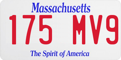 MA license plate 175MV9
