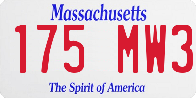 MA license plate 175MW3