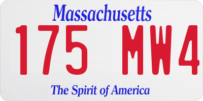 MA license plate 175MW4