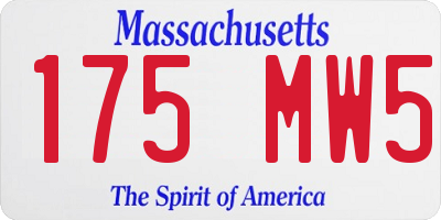 MA license plate 175MW5