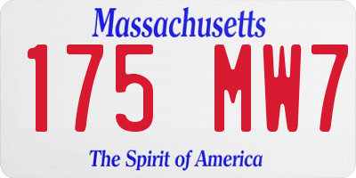 MA license plate 175MW7