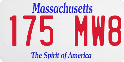 MA license plate 175MW8