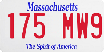 MA license plate 175MW9