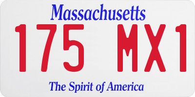 MA license plate 175MX1