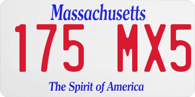 MA license plate 175MX5