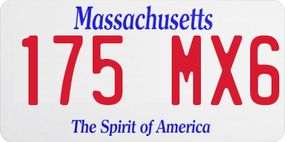 MA license plate 175MX6