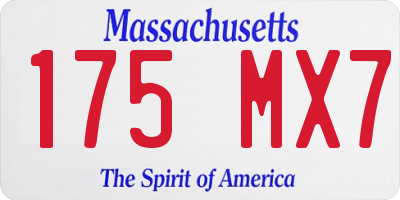 MA license plate 175MX7