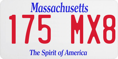 MA license plate 175MX8
