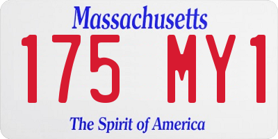 MA license plate 175MY1