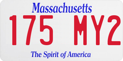 MA license plate 175MY2
