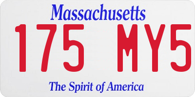 MA license plate 175MY5
