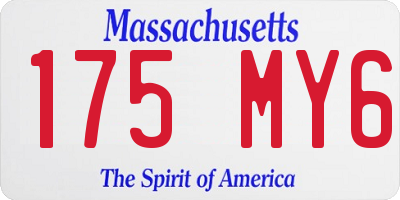 MA license plate 175MY6