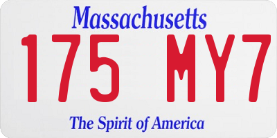 MA license plate 175MY7