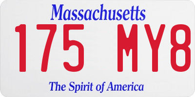 MA license plate 175MY8