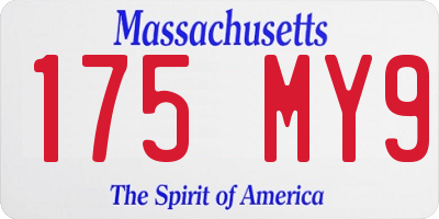 MA license plate 175MY9