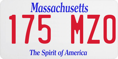 MA license plate 175MZ0