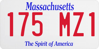 MA license plate 175MZ1