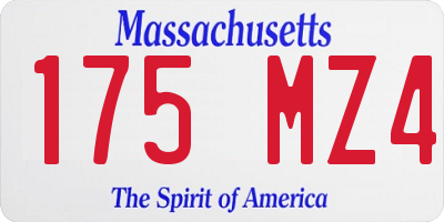 MA license plate 175MZ4