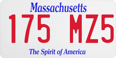 MA license plate 175MZ5