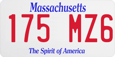 MA license plate 175MZ6