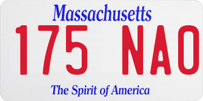 MA license plate 175NA0