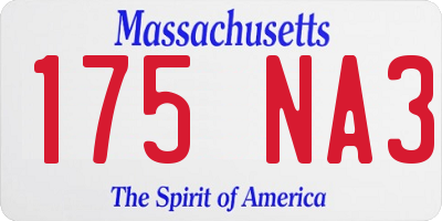 MA license plate 175NA3