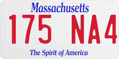 MA license plate 175NA4