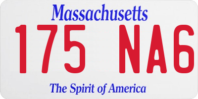 MA license plate 175NA6