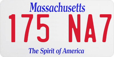 MA license plate 175NA7