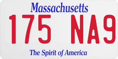 MA license plate 175NA9