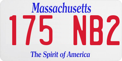 MA license plate 175NB2