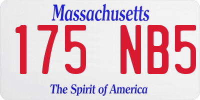 MA license plate 175NB5