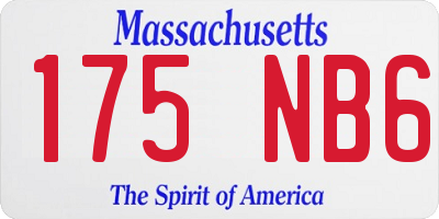 MA license plate 175NB6