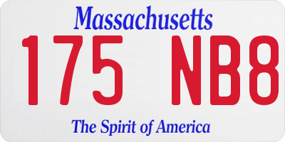 MA license plate 175NB8