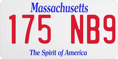 MA license plate 175NB9