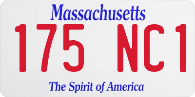 MA license plate 175NC1