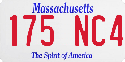 MA license plate 175NC4