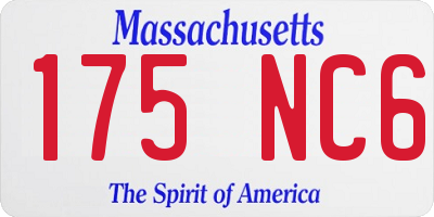 MA license plate 175NC6