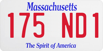 MA license plate 175ND1